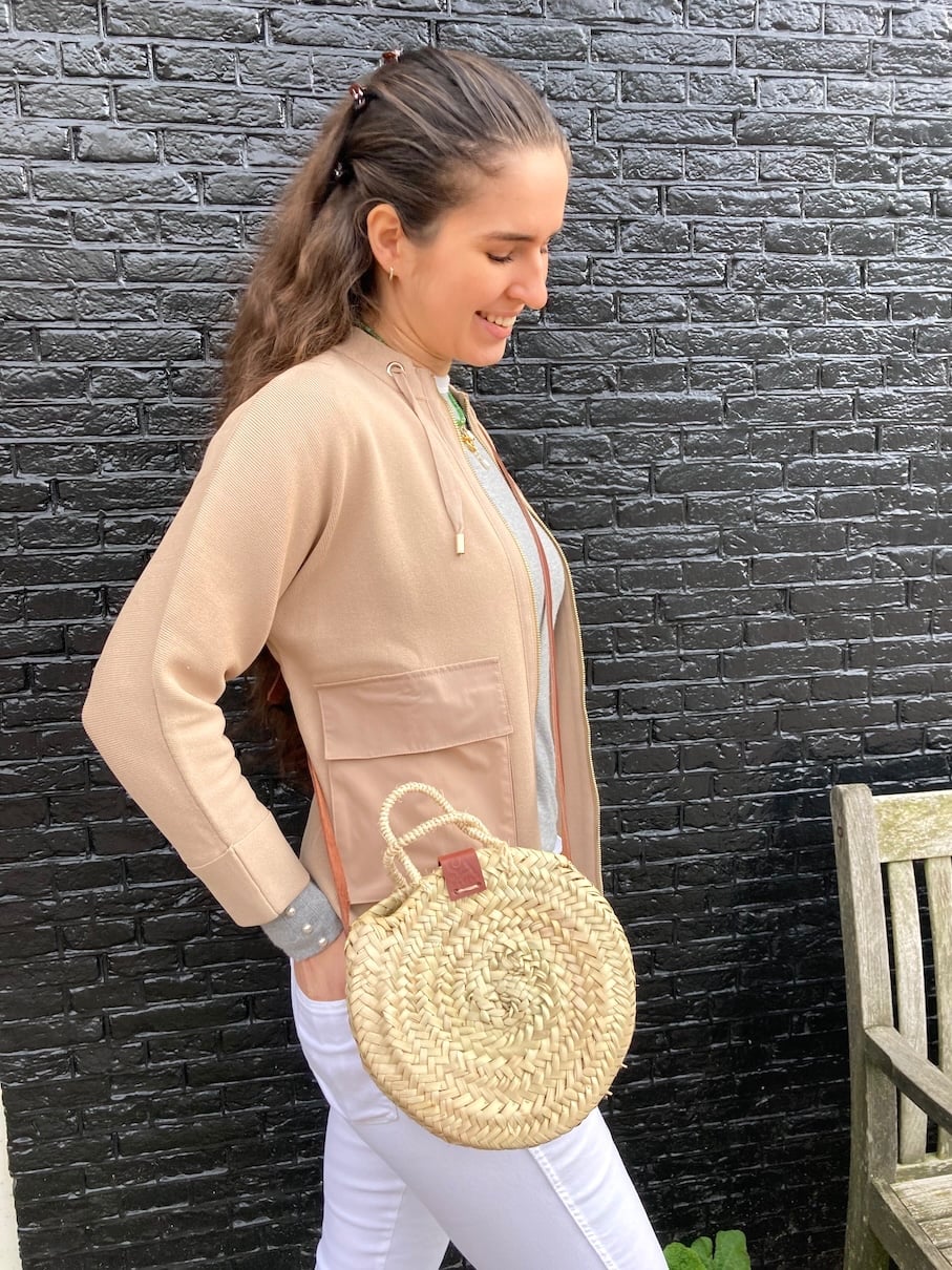 Rieten schoudertas klein