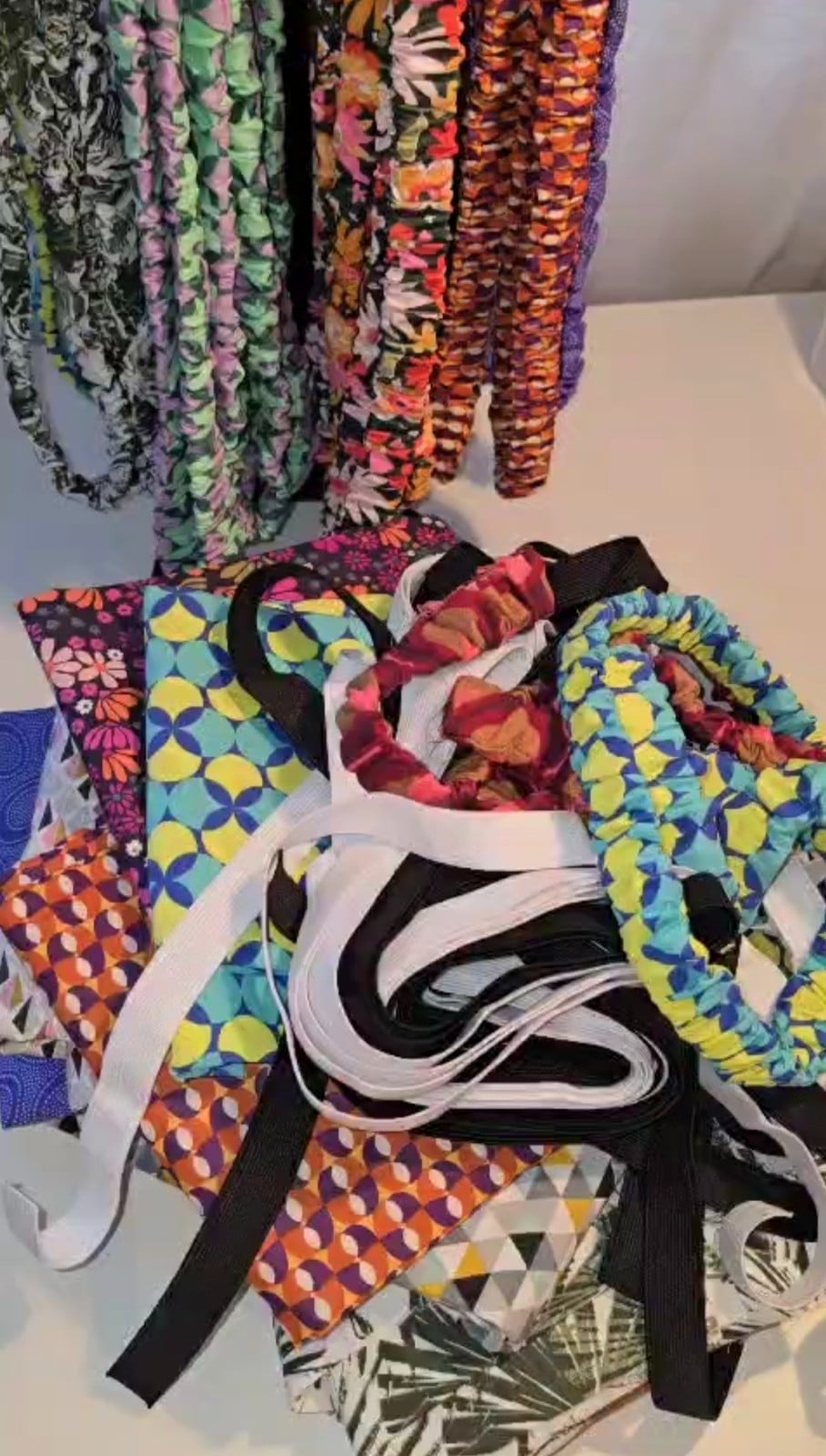 Scrunchie keycord | handgemaakt | retro | paars, groen | Atelier 904