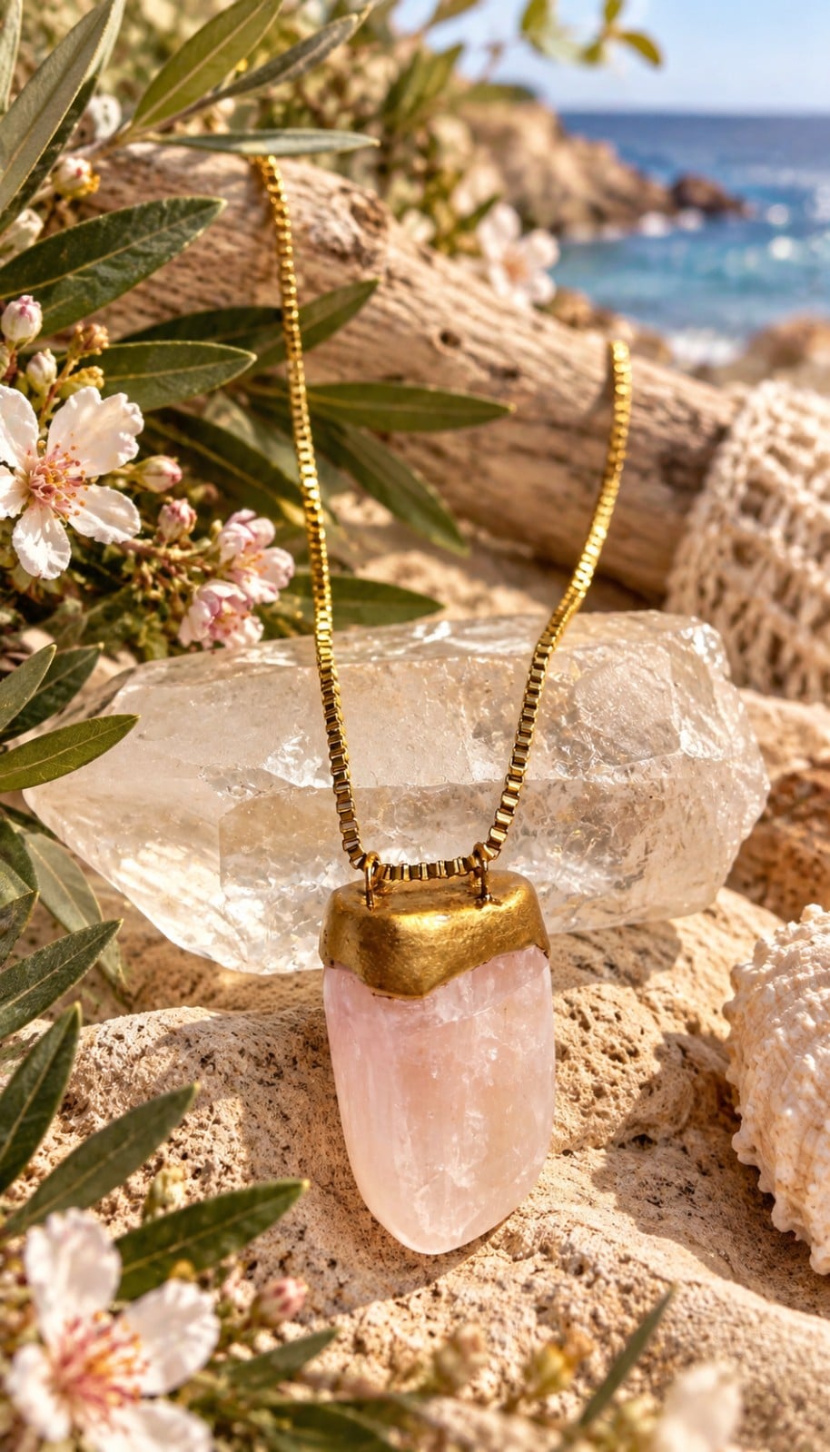 Ketting roze (mangano-) calciet - 149401 Ketting roze (mangano-) calciet