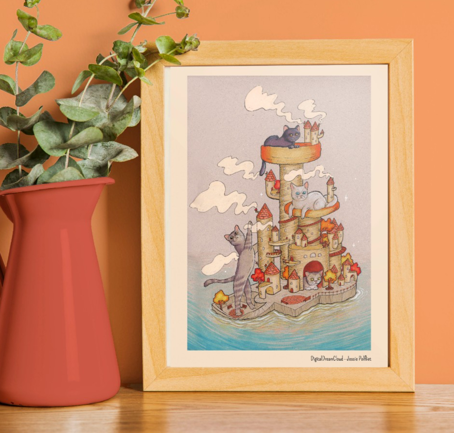 Katten, kattendecor cottagecore, kat muur print, kattenliefhebber | a… - 85718 Katten, kattendecor cottagecore, kat muur print, kattenliefhebber | artprint katten kado | grappig | 21x14,8 cm (8,2x5,8 inch)