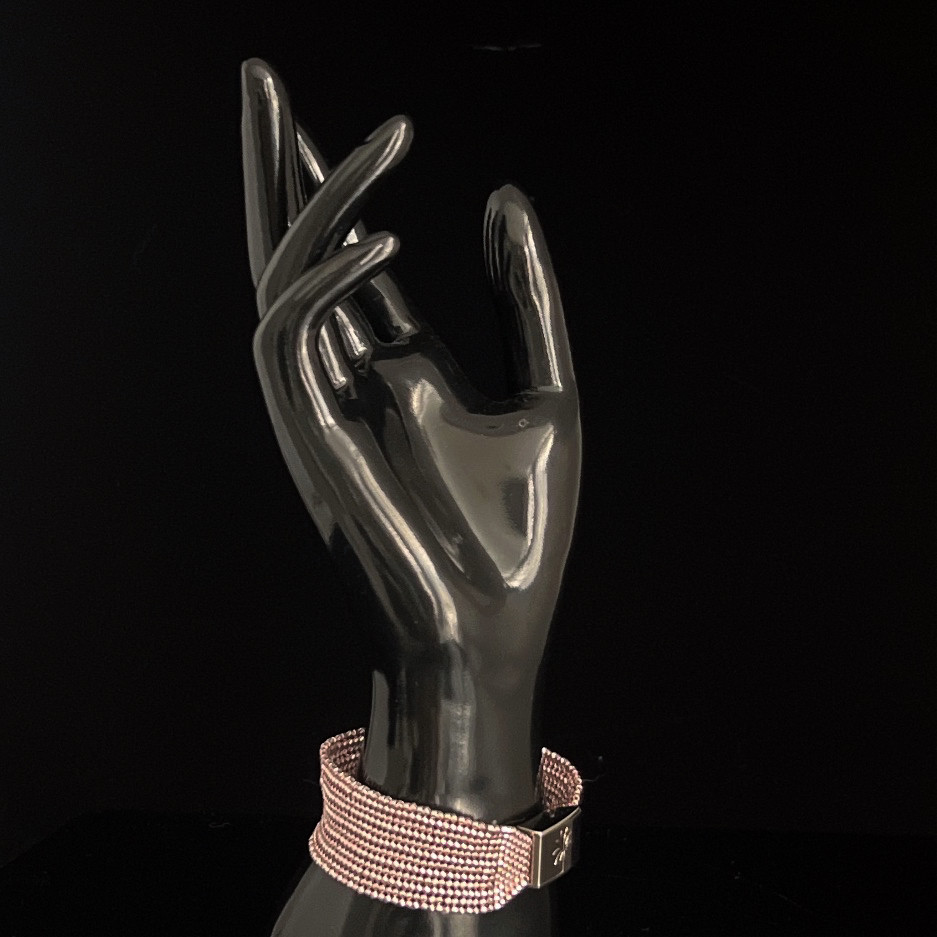 Miyuki beads armband | Roze metalic met verwisselbare magneetsluiting