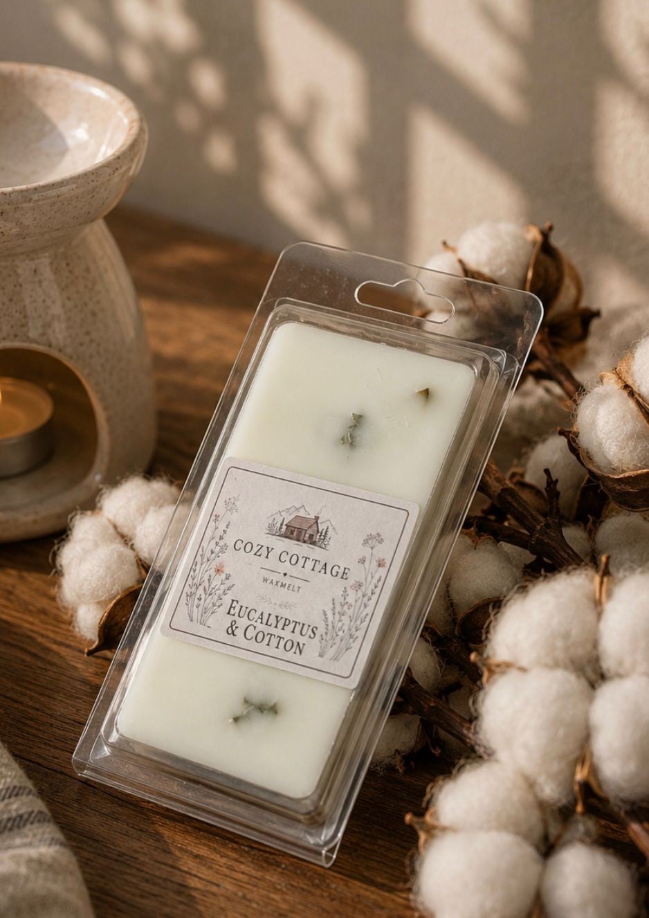 Eucalyptus en Katoen waxmelts - 128908 Eucalyptus en Katoen waxmelts