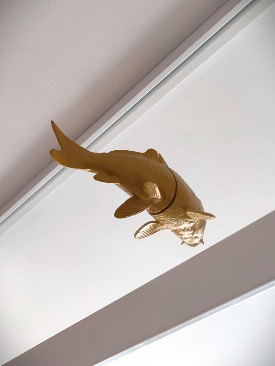 Golden Koi fish window art