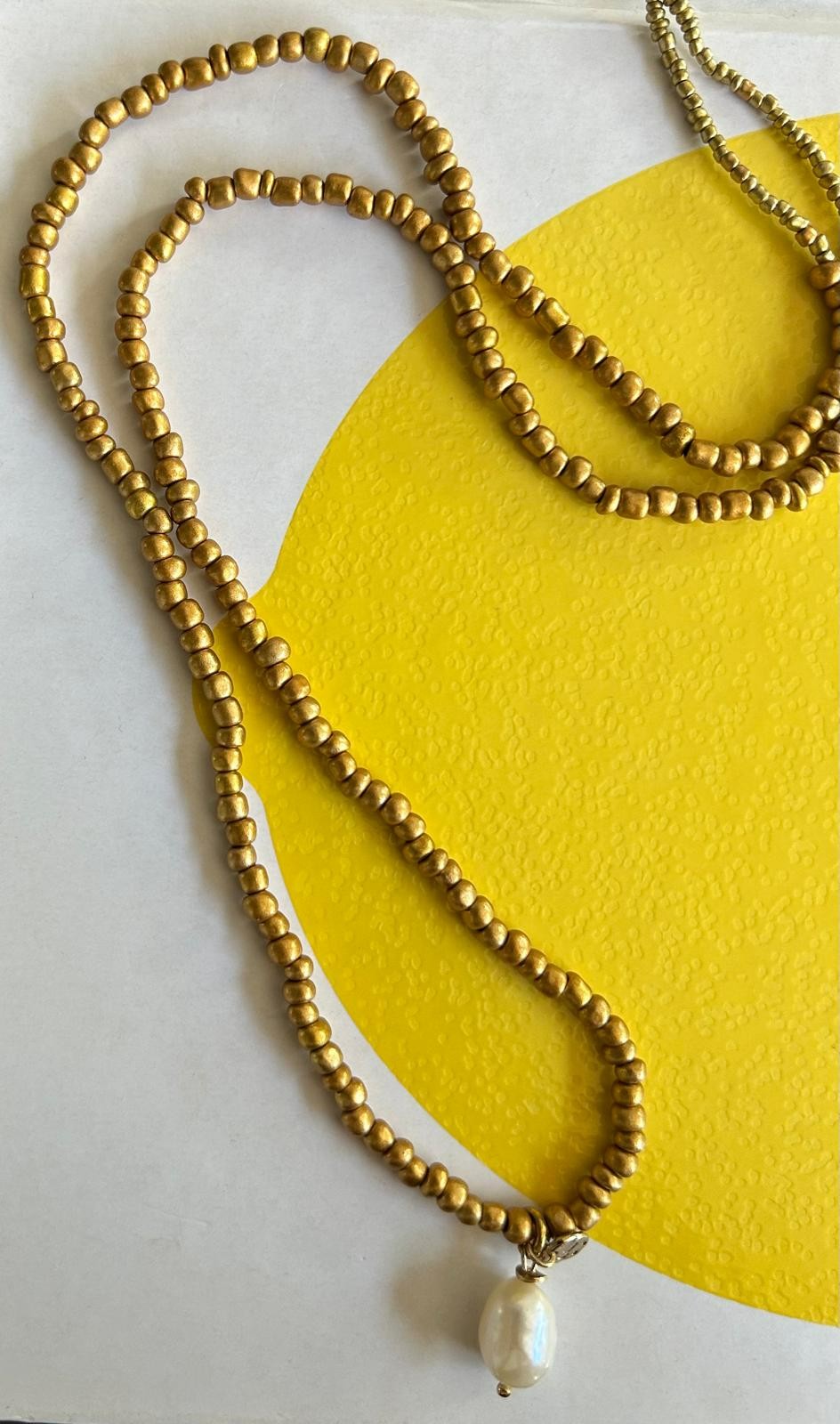 lange ketting met zoetwater parel