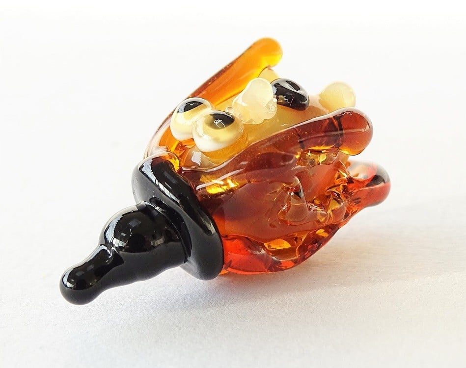 Handgemaakte Halloween glaskralen – set van 3 lampwork kralen - 155978 Handgemaakte Halloween glaskralen – set van 3 lampwork kralen