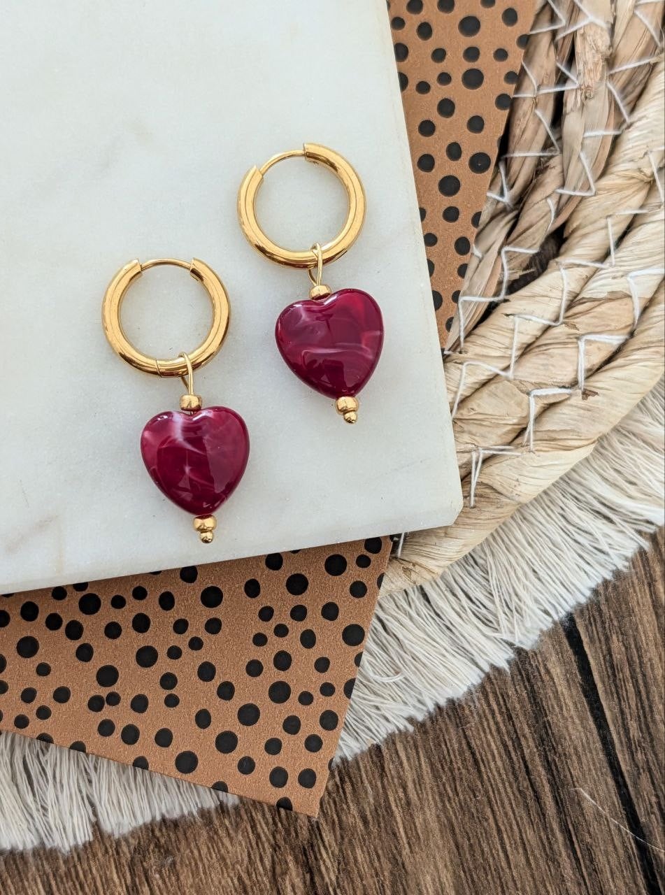 Little hearts oorbellen - 3 verschillende kleuren