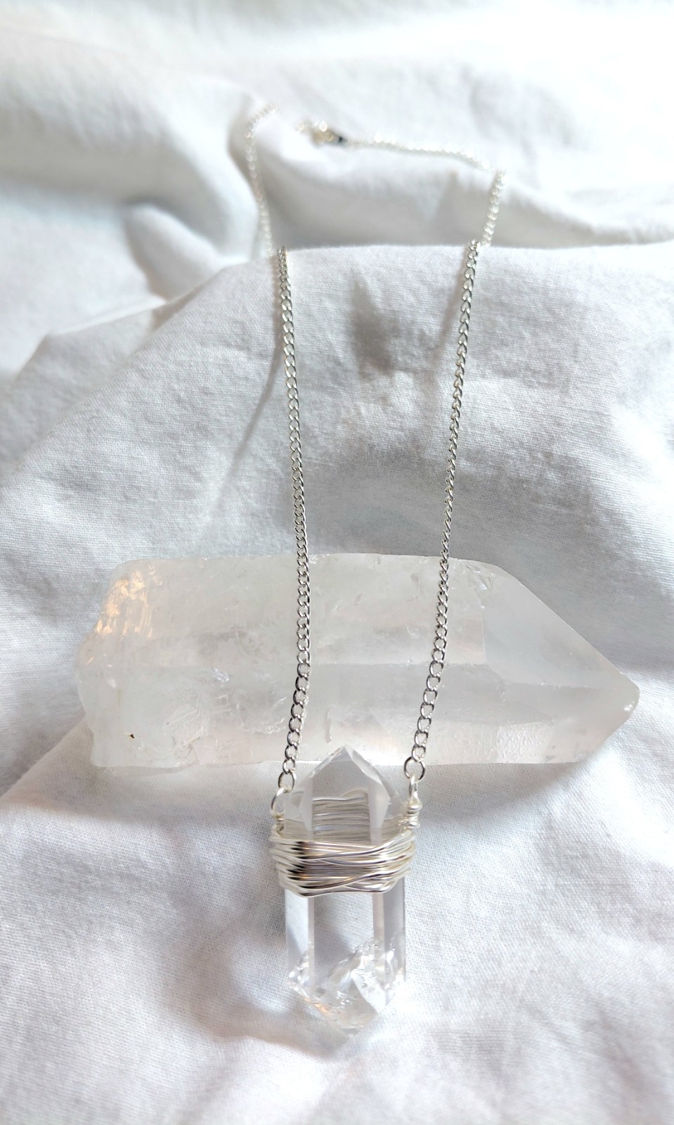 Ketting dubbeleinder bergkristal - 149415 Ketting dubbeleinder bergkristal