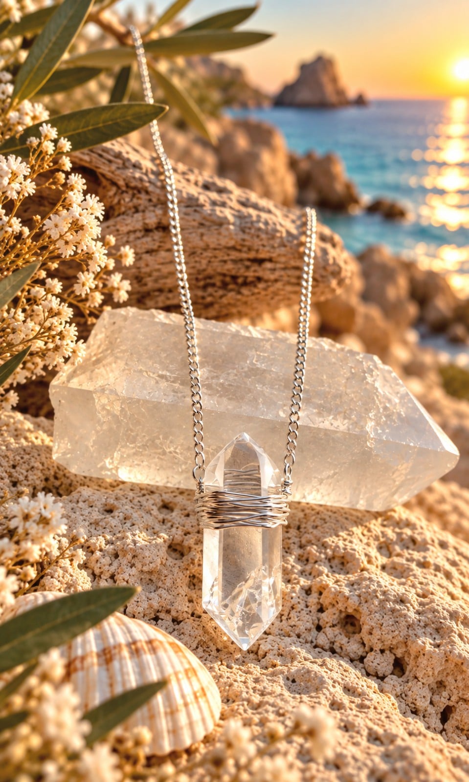 Ketting dubbeleinder bergkristal - 149419 Ketting dubbeleinder bergkristal