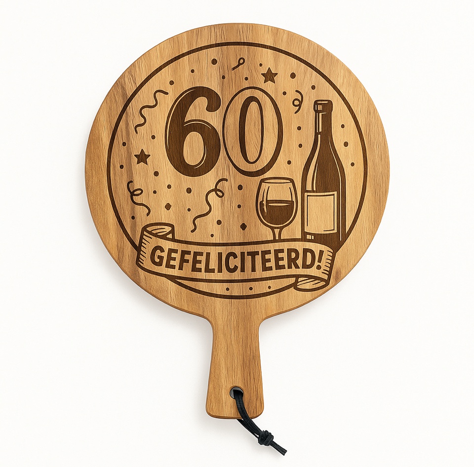 Acacia borrelplank rond Ø29,6 cm – Houten serveerplank met gravure… - 96666 Acacia borrelplank rond Ø29,6 cm – Houten serveerplank met gravure – Cadeau voor bruiloft, jubileum of housewarming – Handgemaakt