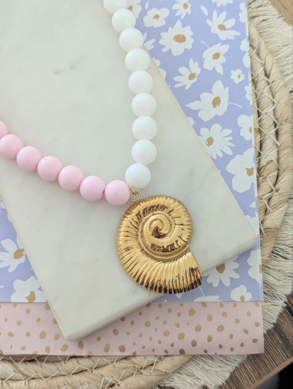 Golden Bead Statement ketting