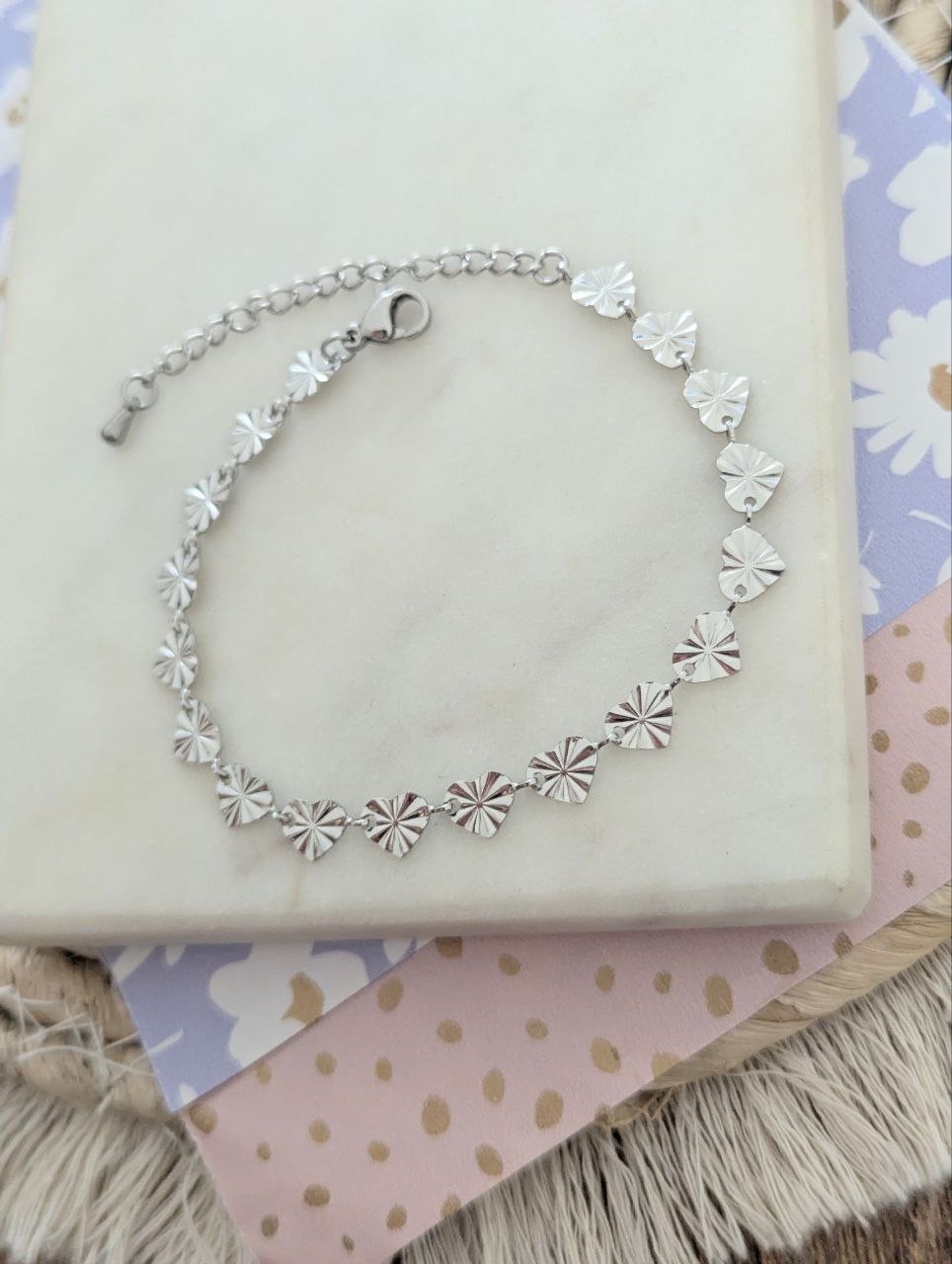 Silver Love Chain – Stainless Steel Hartjesarmband