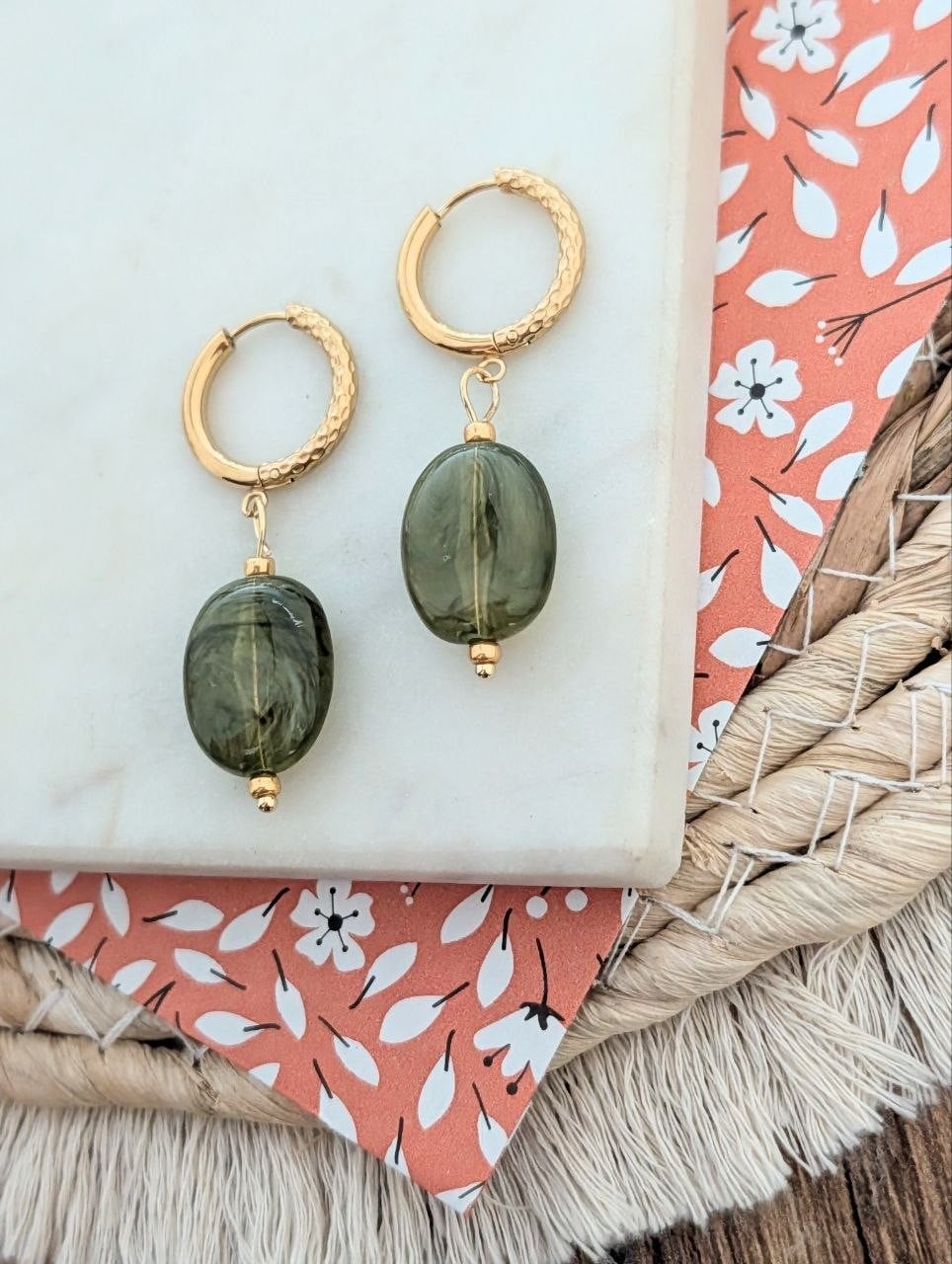 Big stone oorbellen - 3 verschillende kleuren