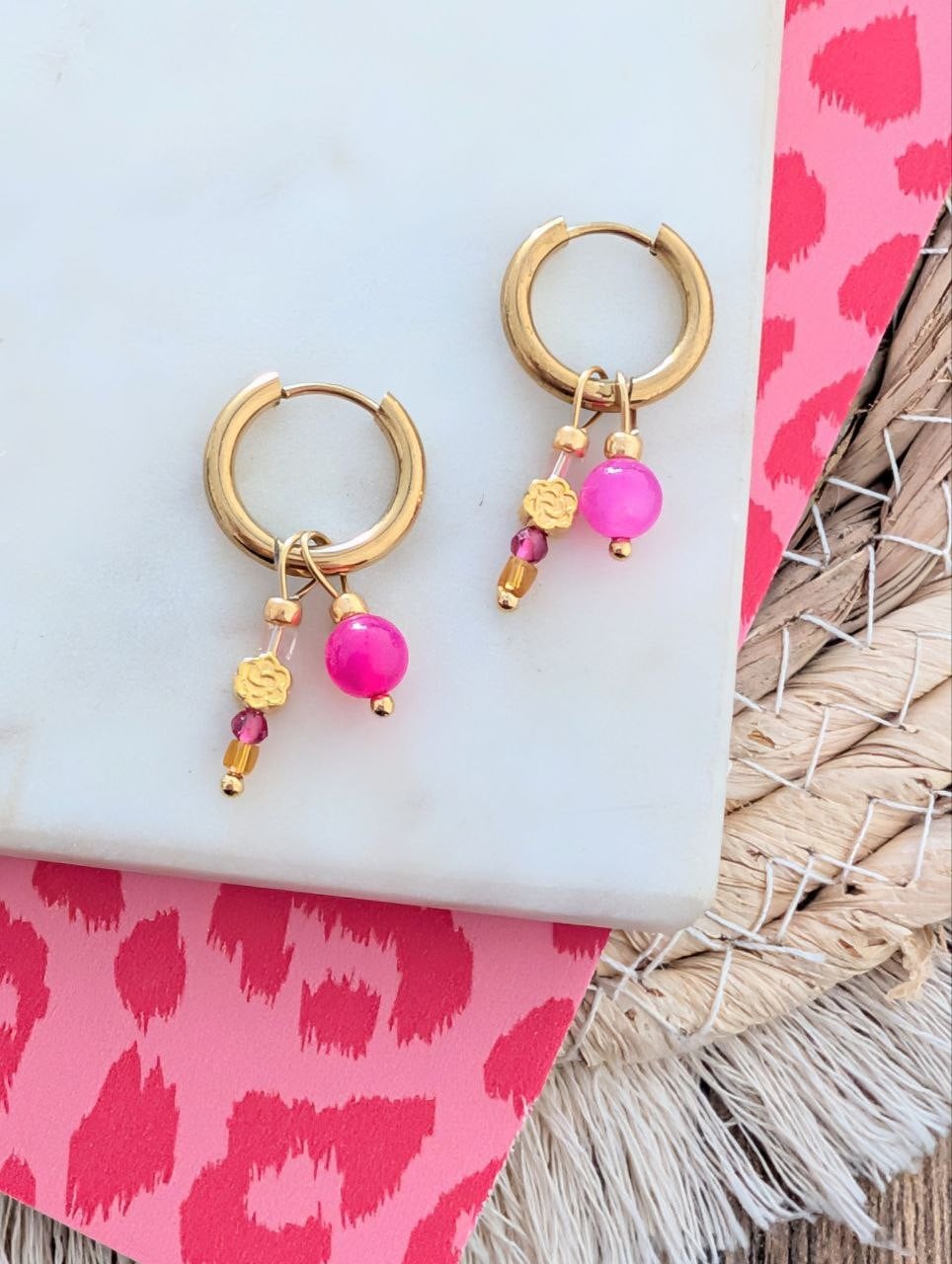 Pink love oorbellen - 2 varianten