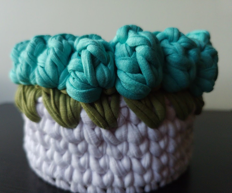 Turquoise gehaakt mandje voor de babykamer | Handgemaakte opberger - 150672 Turquoise gehaakt mandje voor de babykamer | Handgemaakte opberger