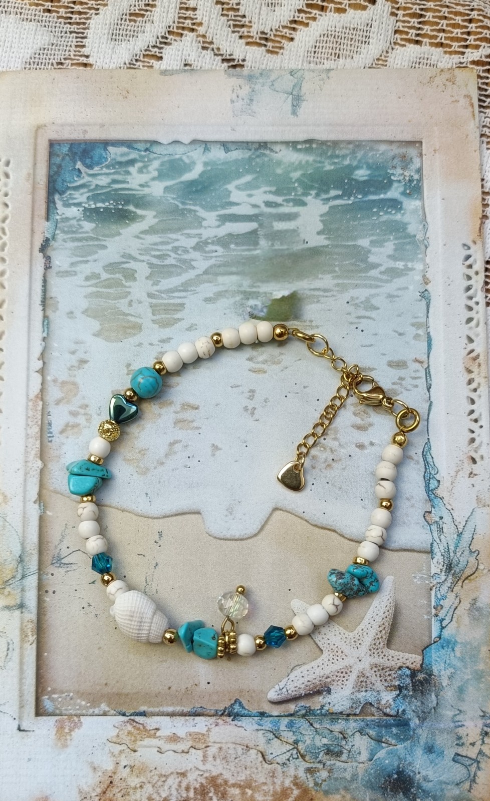 Ibiza armband howliet turquoise