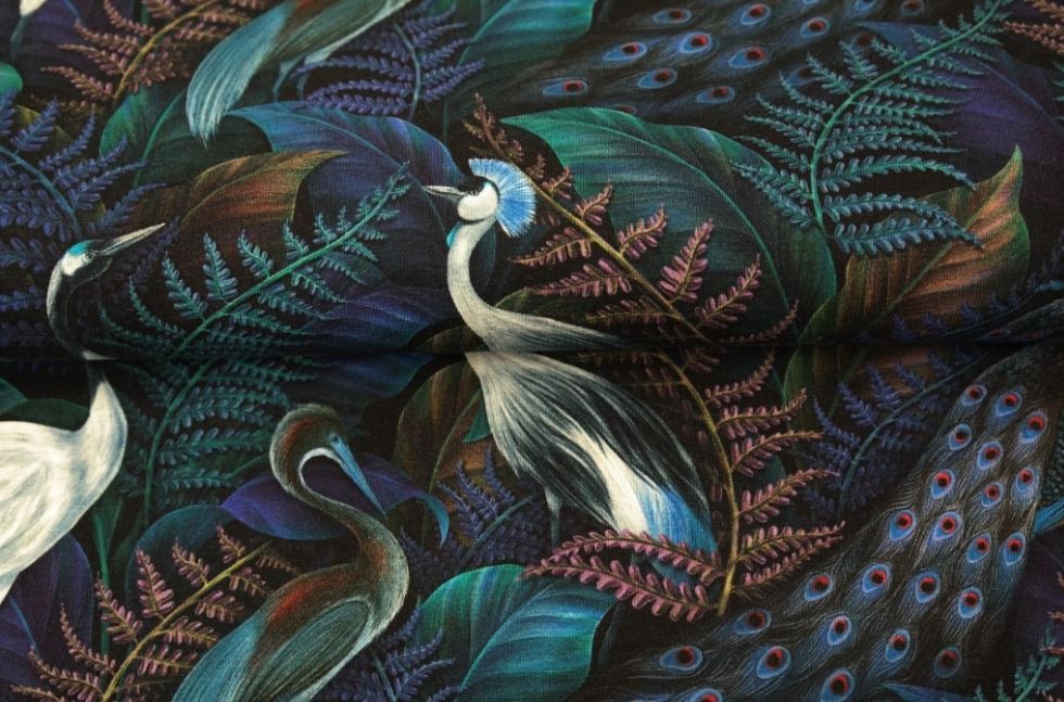 Tricot colsjaal (blauw | vogels) - 89211 Tricot colsjaal (blauw | vogels)