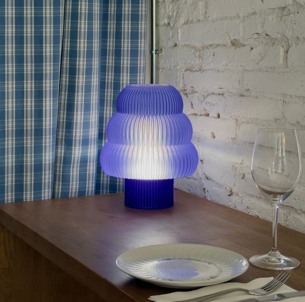 Mola Studio Luma Blauw | 3D geprinte Tafellamp