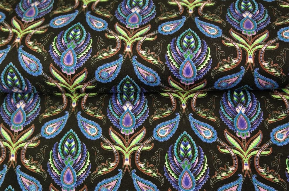 Tricot colsjaal (zwart | bloemen, abstract) - 89491 Tricot colsjaal (zwart | bloemen, abstract)