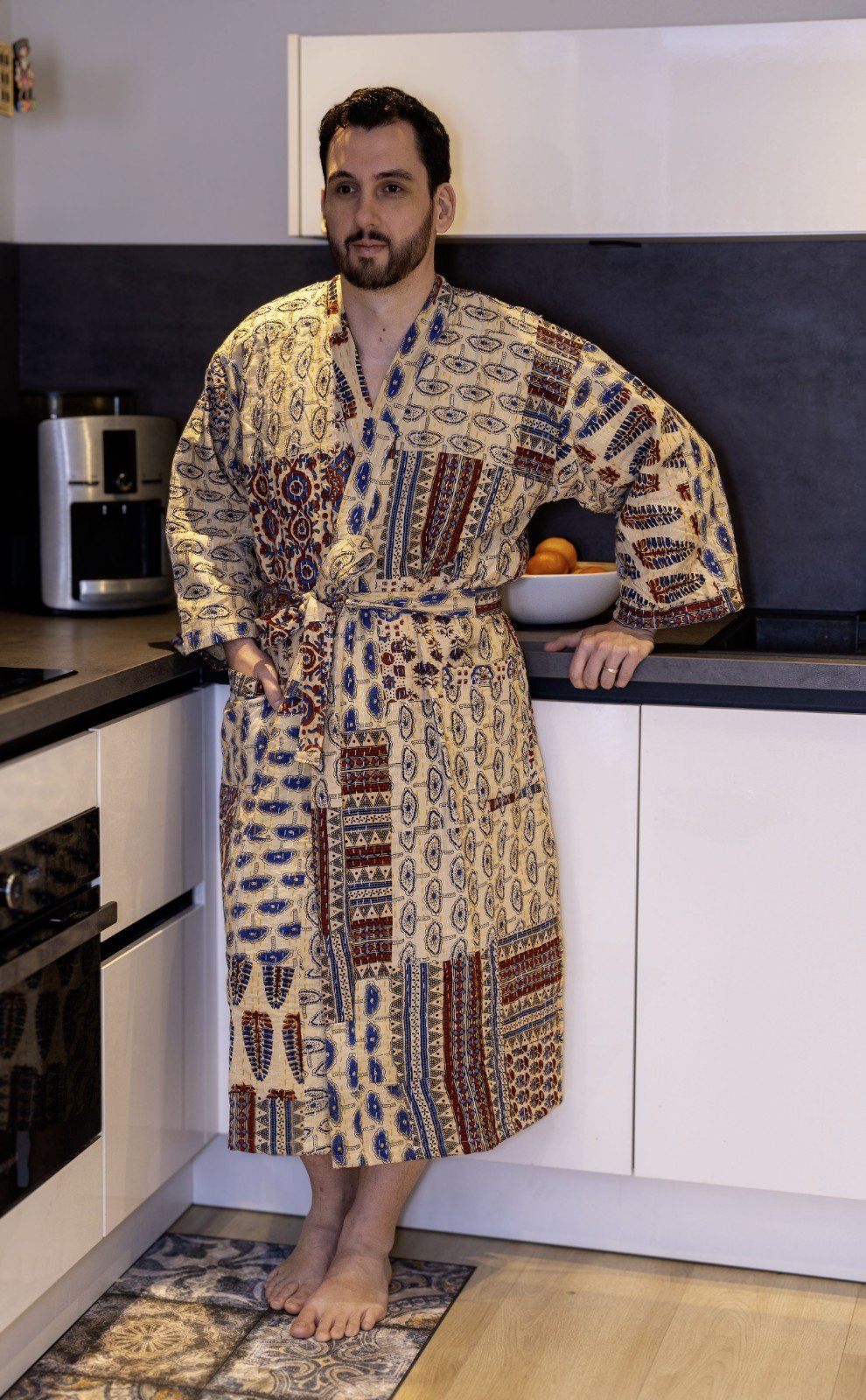 Kimono - Unisex - One size fits all - Quilted Charm Collection - 58479.jpeg Kimono - Unisex - One size fits all - Quilted Charm Collection - Beige