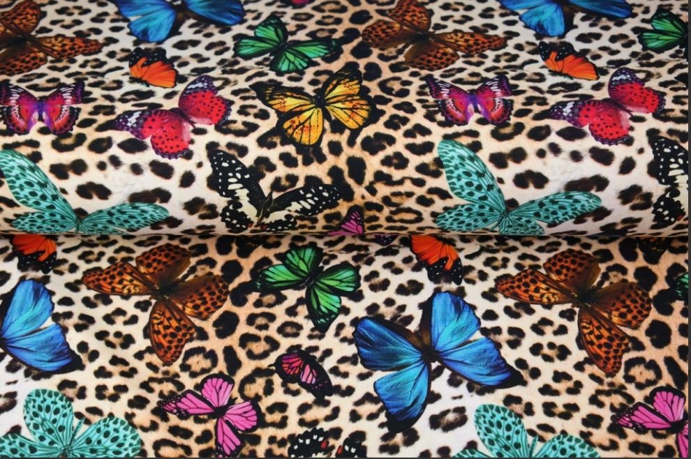 Tricot colsjaal (multicolor | vlinders, panter print)