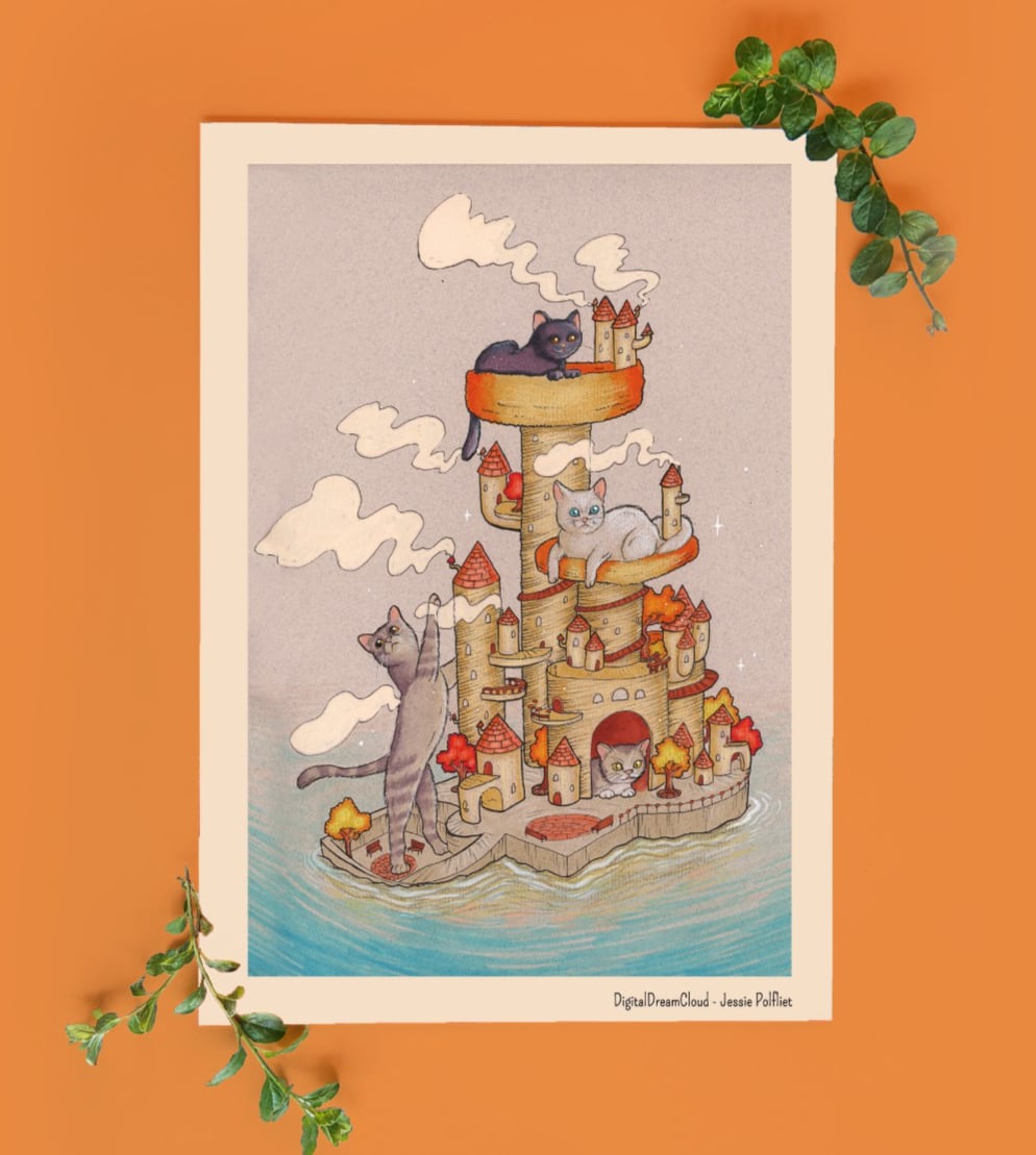 Katten, kattendecor cottagecore, kat muur print, kattenliefhebber | a… - 85717 Katten, kattendecor cottagecore, kat muur print, kattenliefhebber | artprint katten kado | grappig | 21x14,8 cm (8,2x5,8 inch)
