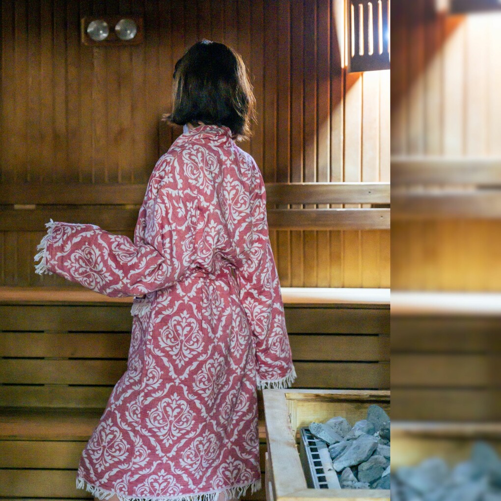 Hamam Badjas Zomer Badjas Katoen Dames Dunne Sauna Badjas Met hamam-badjas-zomer-badjas-katoen-dames-dunne-sauna-badjas-met