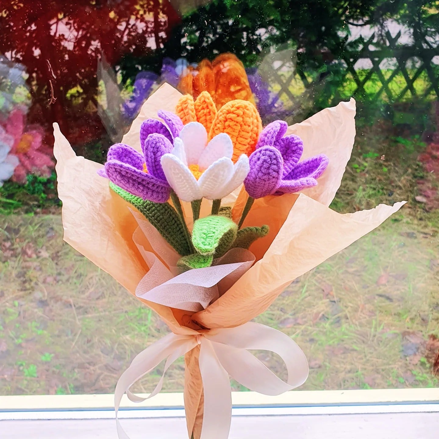 Gehaakte Gele Boeket - 22cm Handgemaakte Bloemen