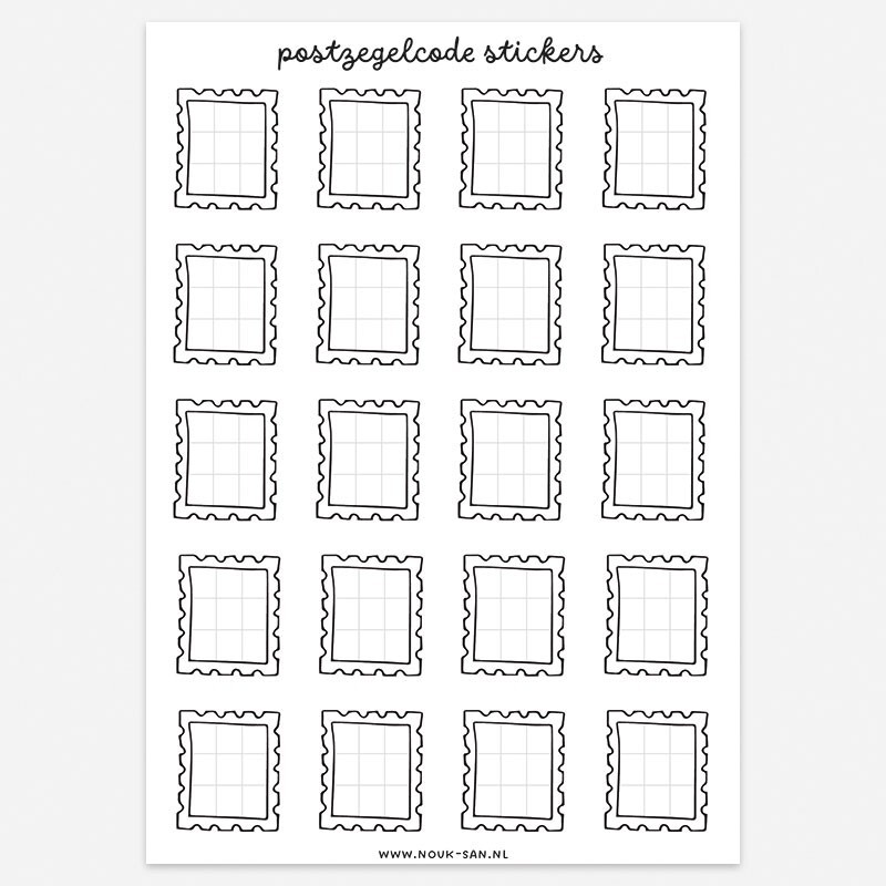 Postzegelcode Stickers - Swan Market | Conceptstore voor Creatieve Kado's